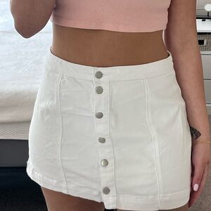 White A-Line Mini Skirt